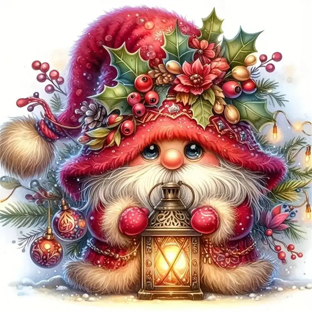 Mosaic Santa Claus Painting Dwarf Diamond art