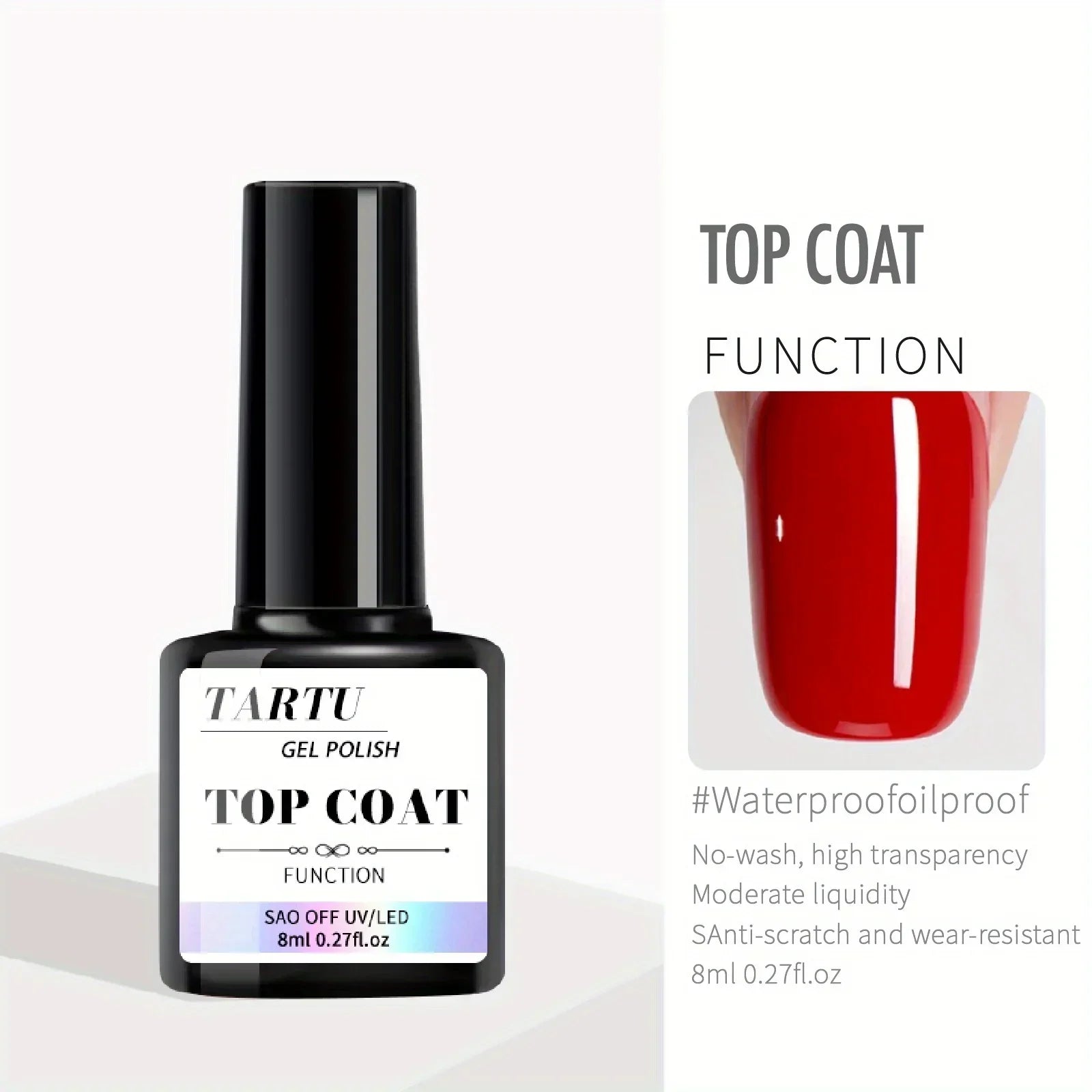 Functional Gel Nail Art Set with Base Coat and Diamond Top Coat,