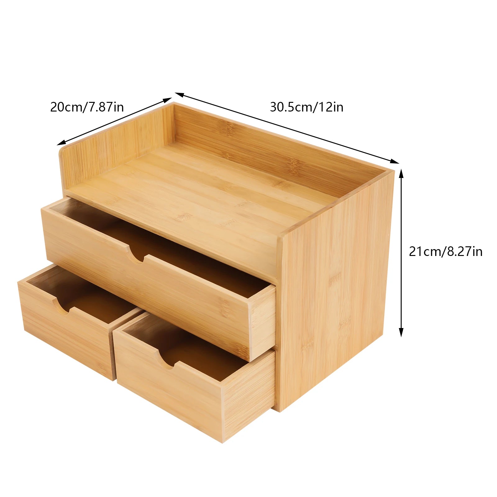 - Mini Bamboo  Tabletop Storage Organization Box for Office Home Toiletries