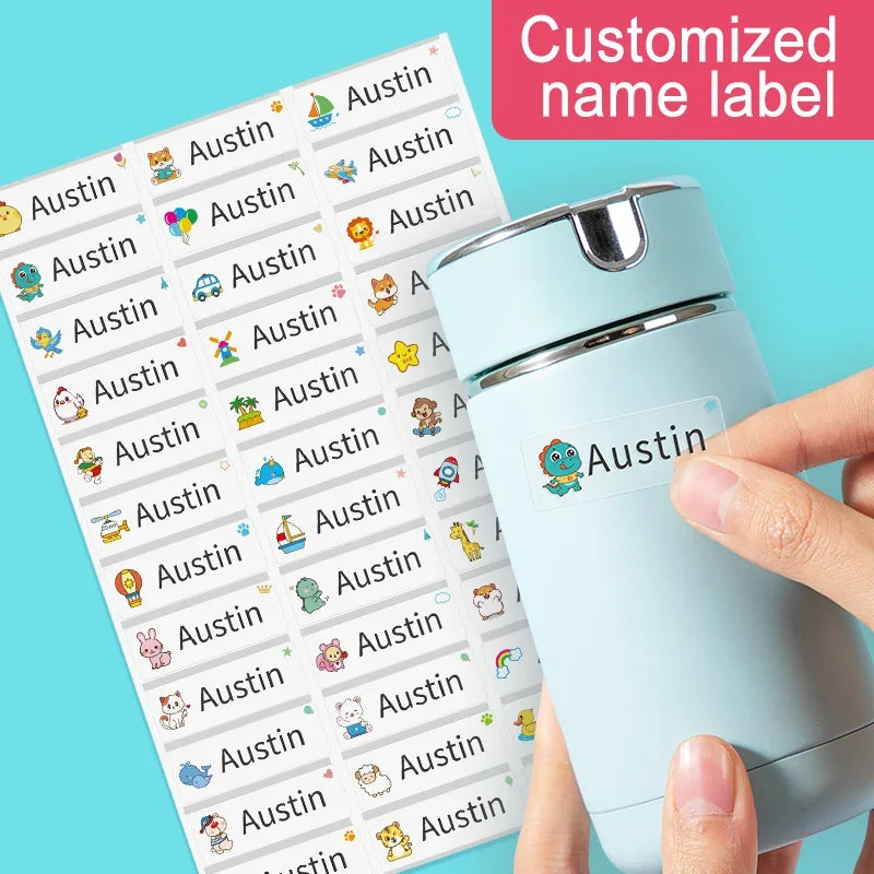 Custom Waterproof Transparent Personalized Multilingual Labels for (Hebrew/English/Spanish)