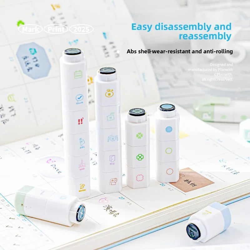 Stamp Set Pen Shape Detachable Ink Stamps