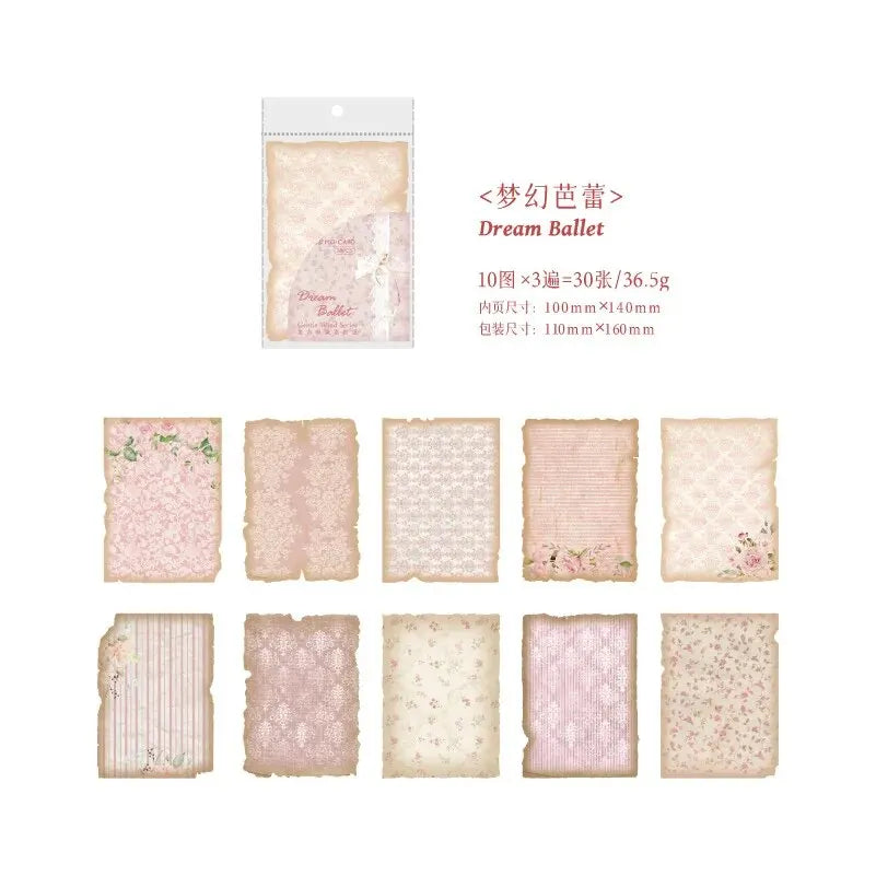 30pcs/pack Gentle Wind Series Bottom Non-self-adhesive