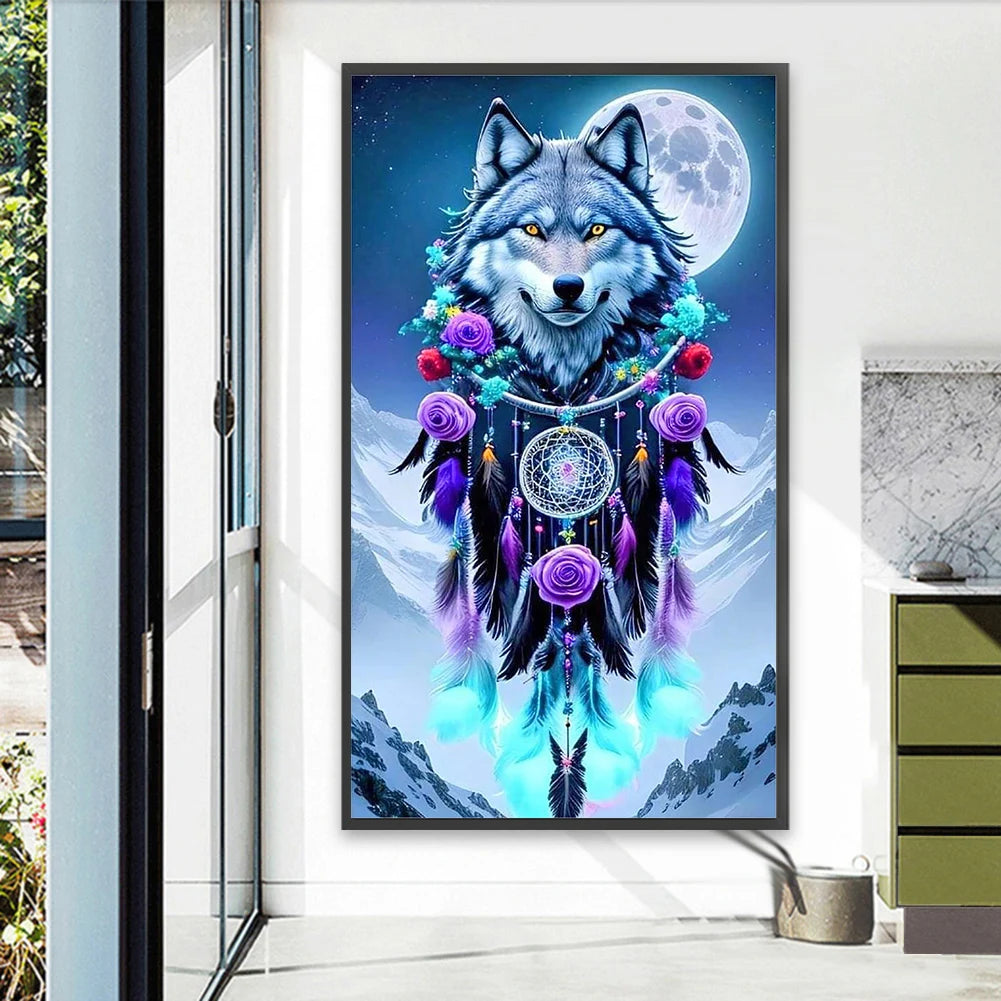 5D DIY Full Round Drill Diamond Painting Wolf Kit