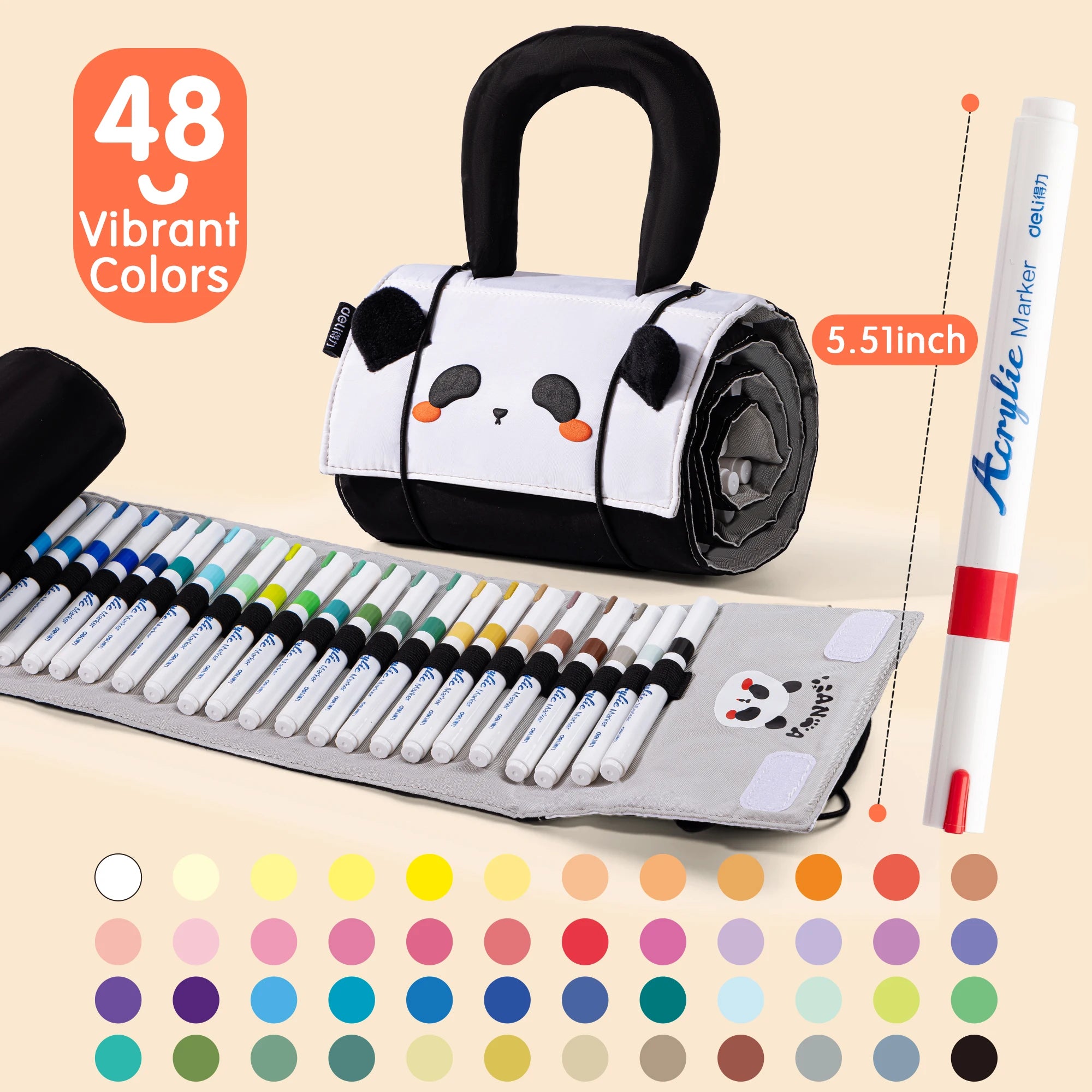 Deli 24/36/48-Color Acrylic Marker Pen Set,
