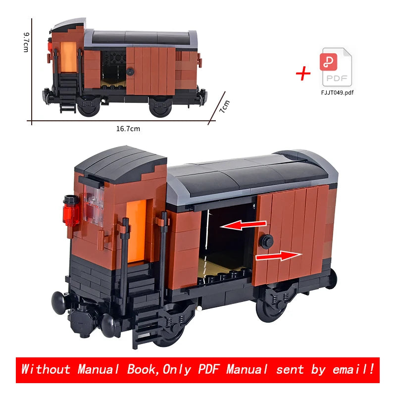 City Christmas Retro Sightseeing Carriage Tank Car Train MOC Railway Express