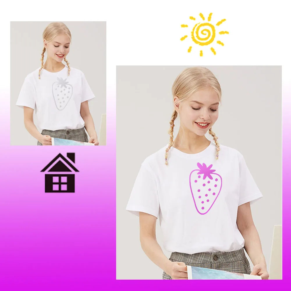 Sunlight-Sensing HTV Iron on Vinyl Pattern DIY T-Shirt Hat For Cut or Silhouette Cameo