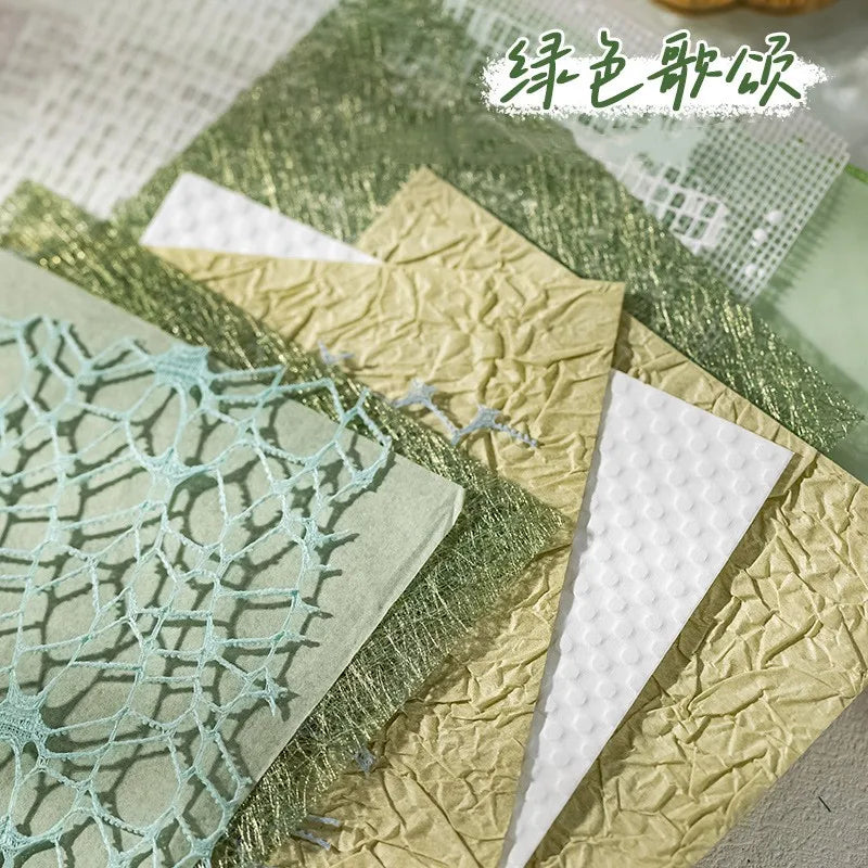 16Pcs Vintage Mixed Special Paper Gauze Scrapbooking Paper