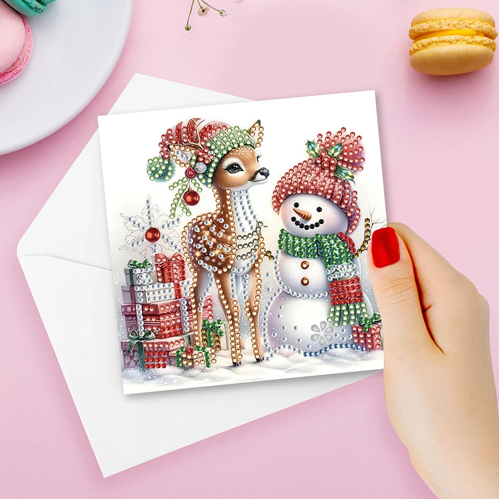 6/12pc DIY Diamond Painting Kits Greeting Card New 2024 Christmas Festival Card Diamond Daily Wish Card Gifts for Family Friends