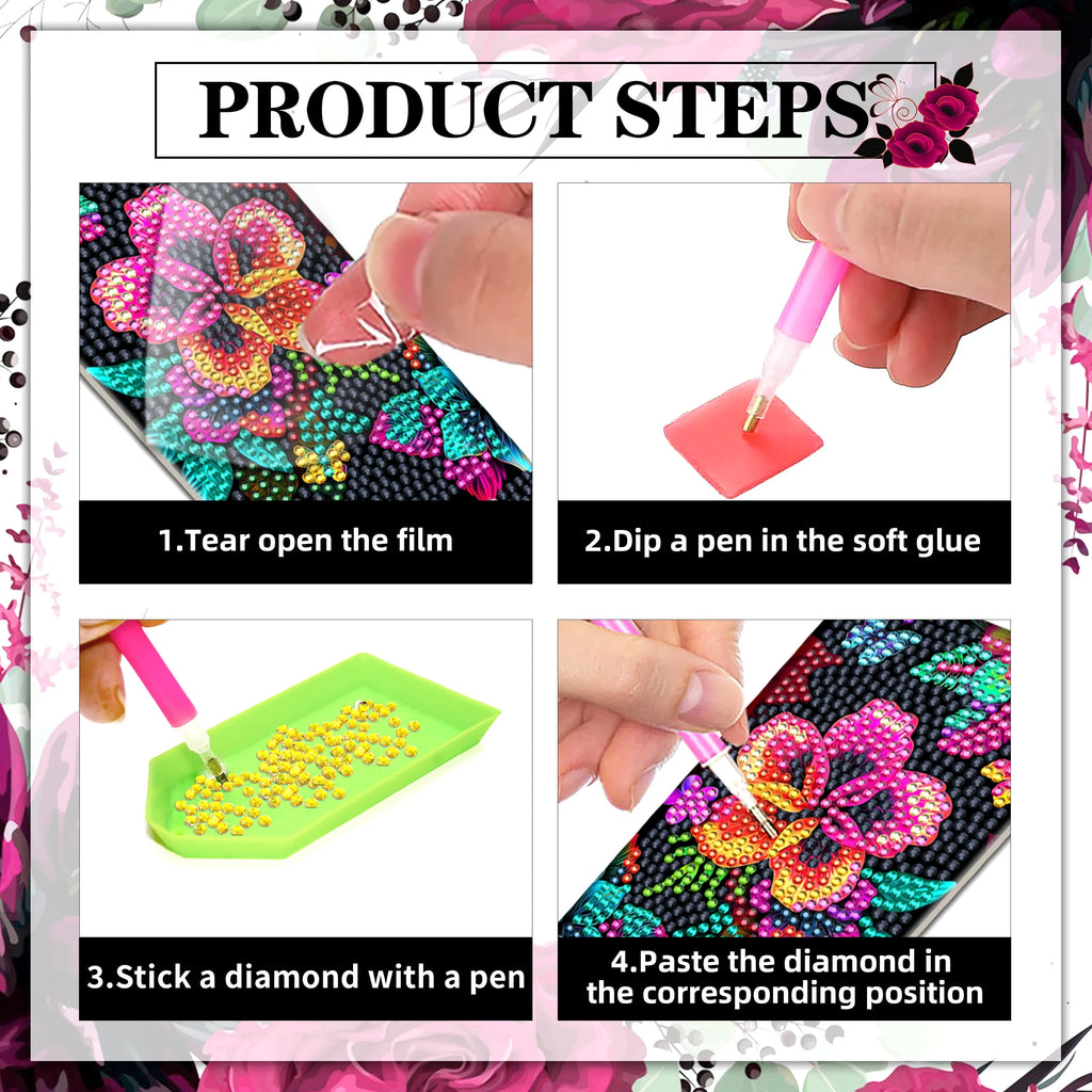 2 Pack  5D Full Crystal Diamond Art Phone Holder