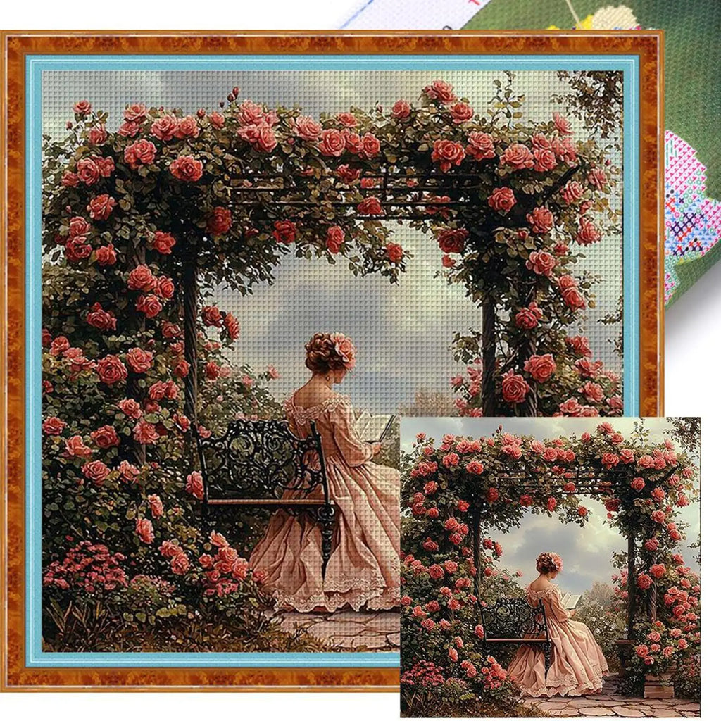 Full Embroidery cotton Thread 11CT Printed Girl