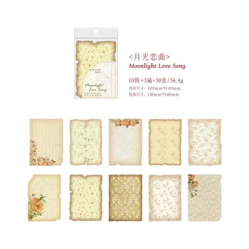 30pcs/pack Gentle Wind Series Bottom Non-self-adhesive