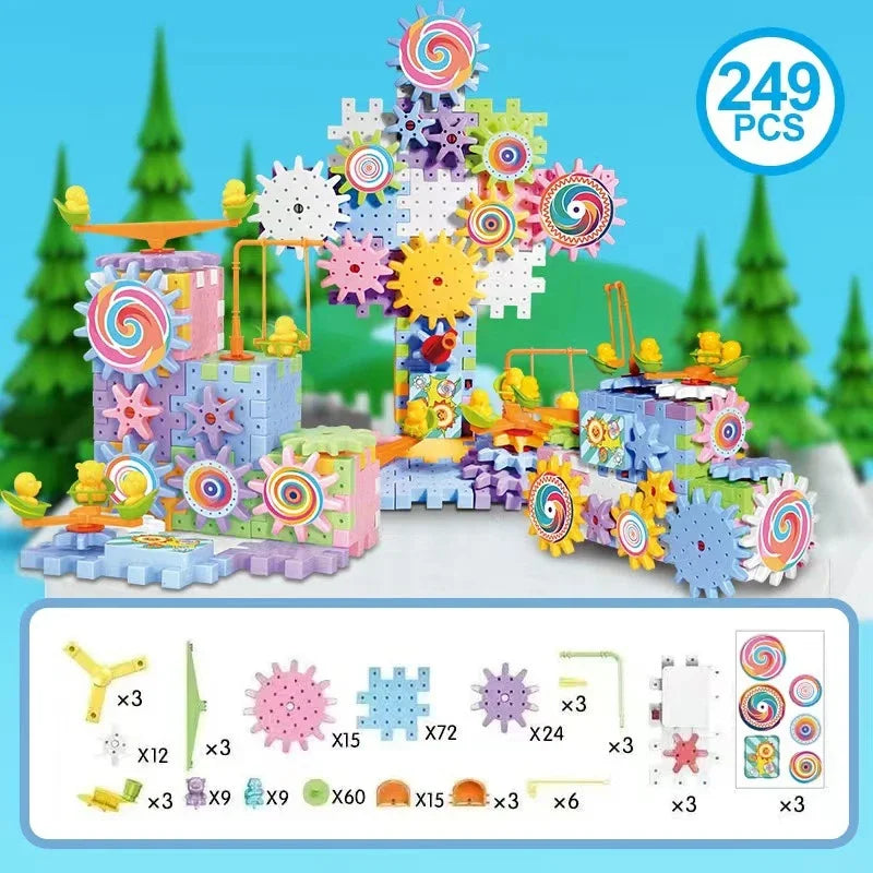 Educational Toys for Kids Children Gear Blocks Building Toys