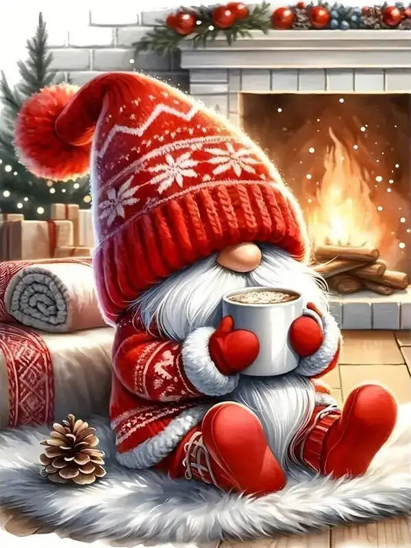 Full Square Round Diamond painting Santa Claus Diamond Mosaic Dwarf