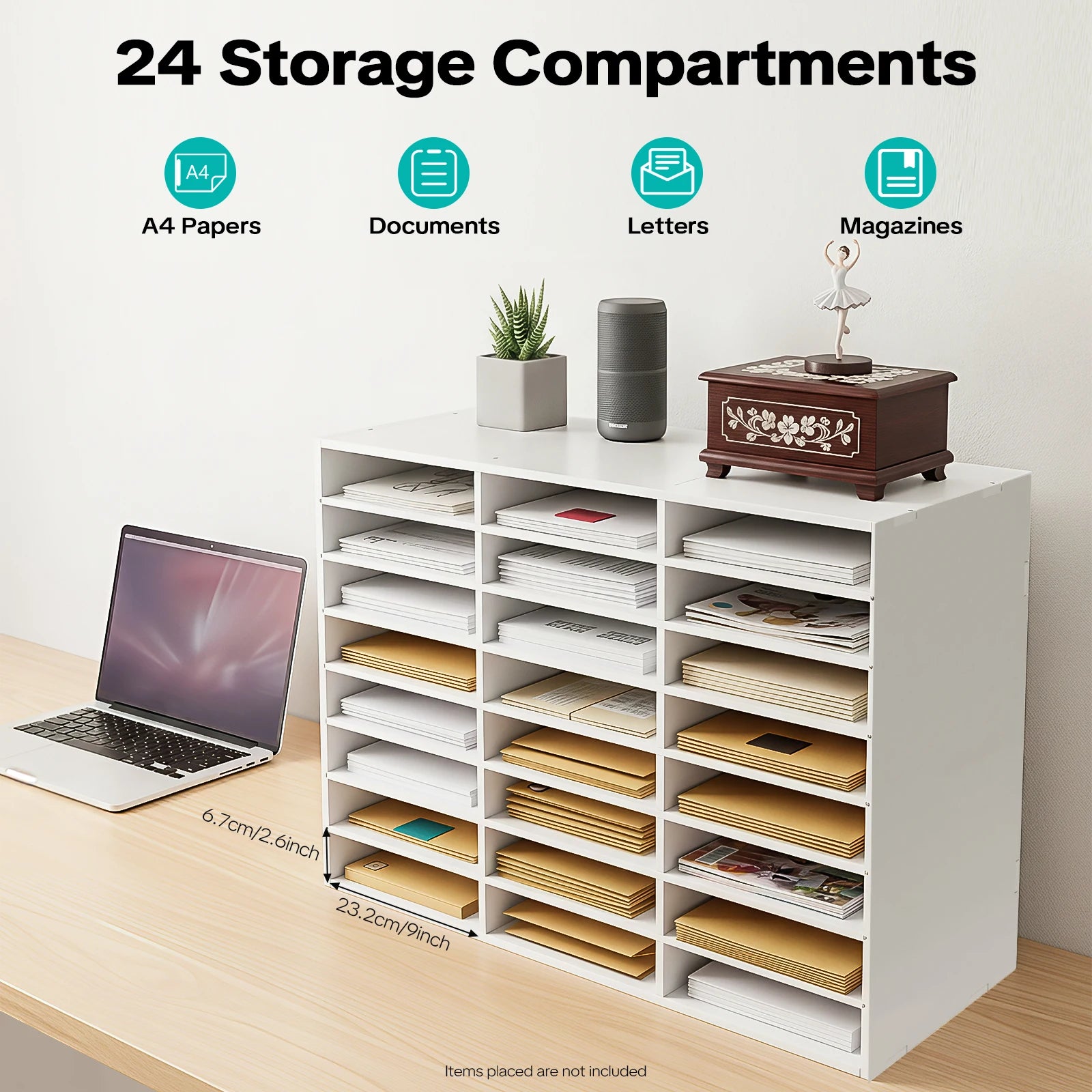24 Slot File Classification Cabinet Storage Cabinet, desk top