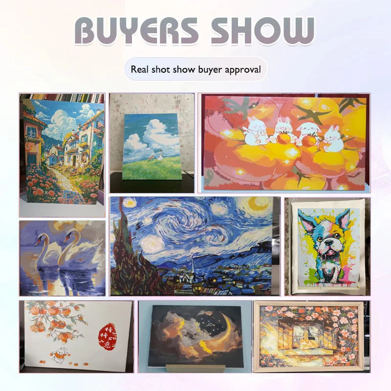 Painting By Numbers Galloping Horse Flower Animals Adult Acrylic Kit Seascape