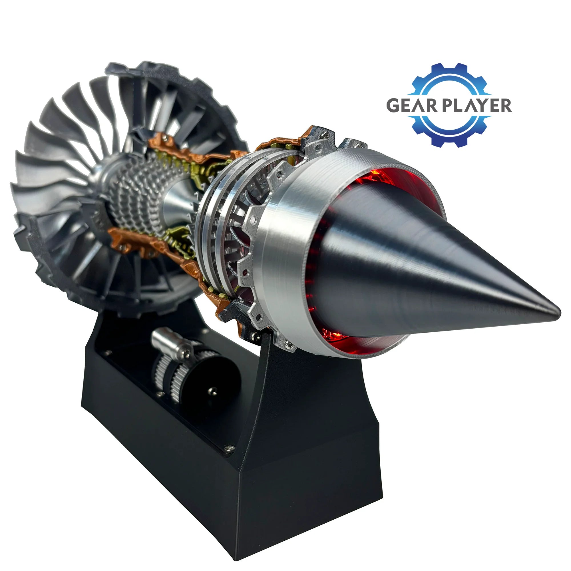 Turbojet Engine Model Kit Adjustable Speed Tail Flame Simulation