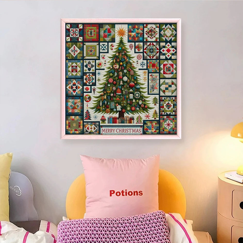 Xmas Printed Cross Stitch Kit 40x40cm  14CT Thread