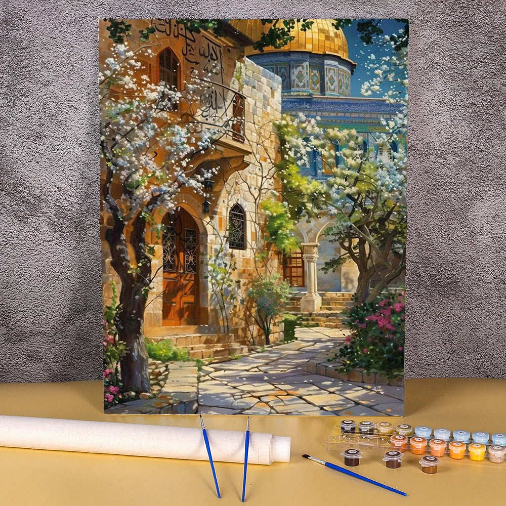 40x50cm Frameless Paint By Numbers Scenery On Canvas