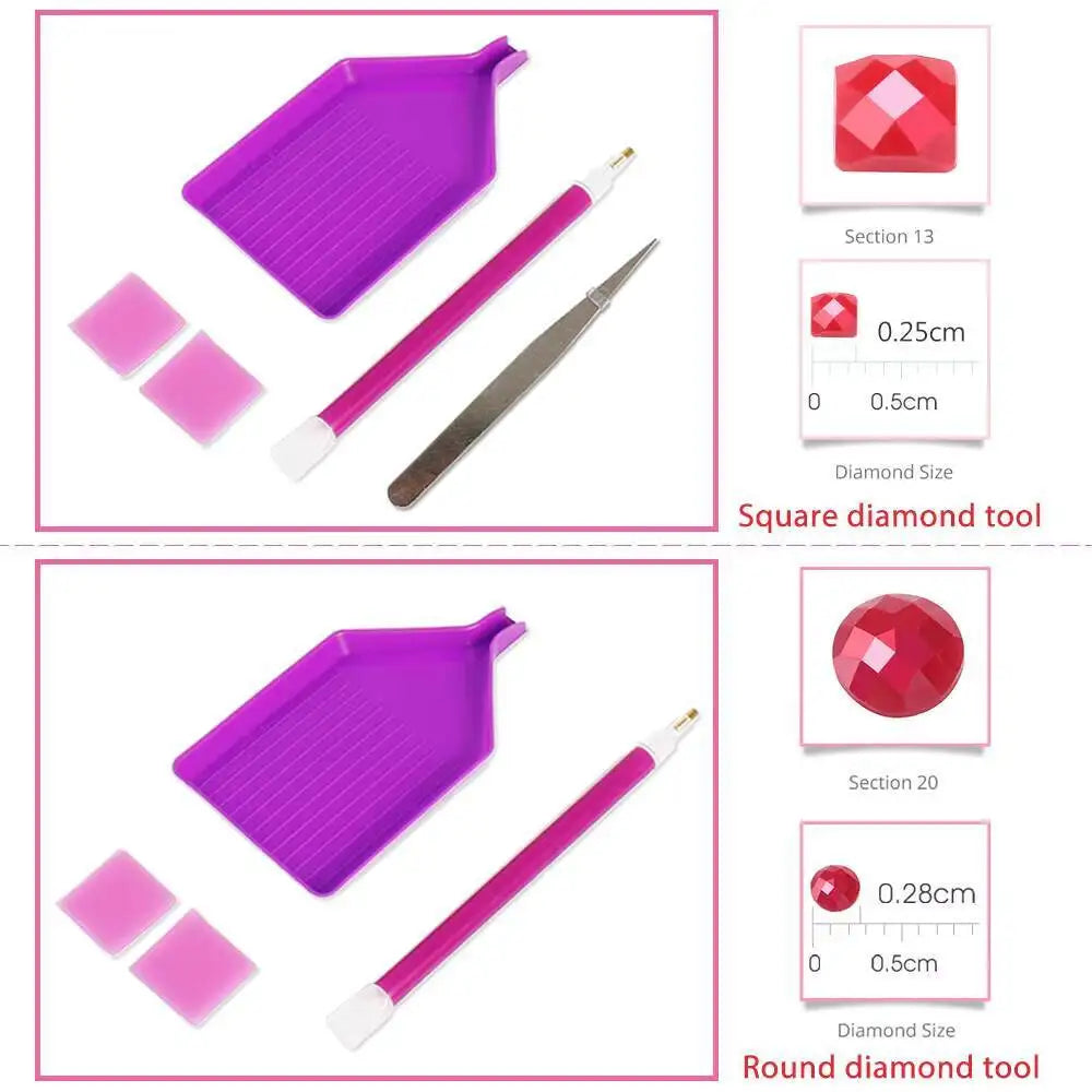 Dwarf Diamond  Mosaic Winter Picture Of Rhinestones