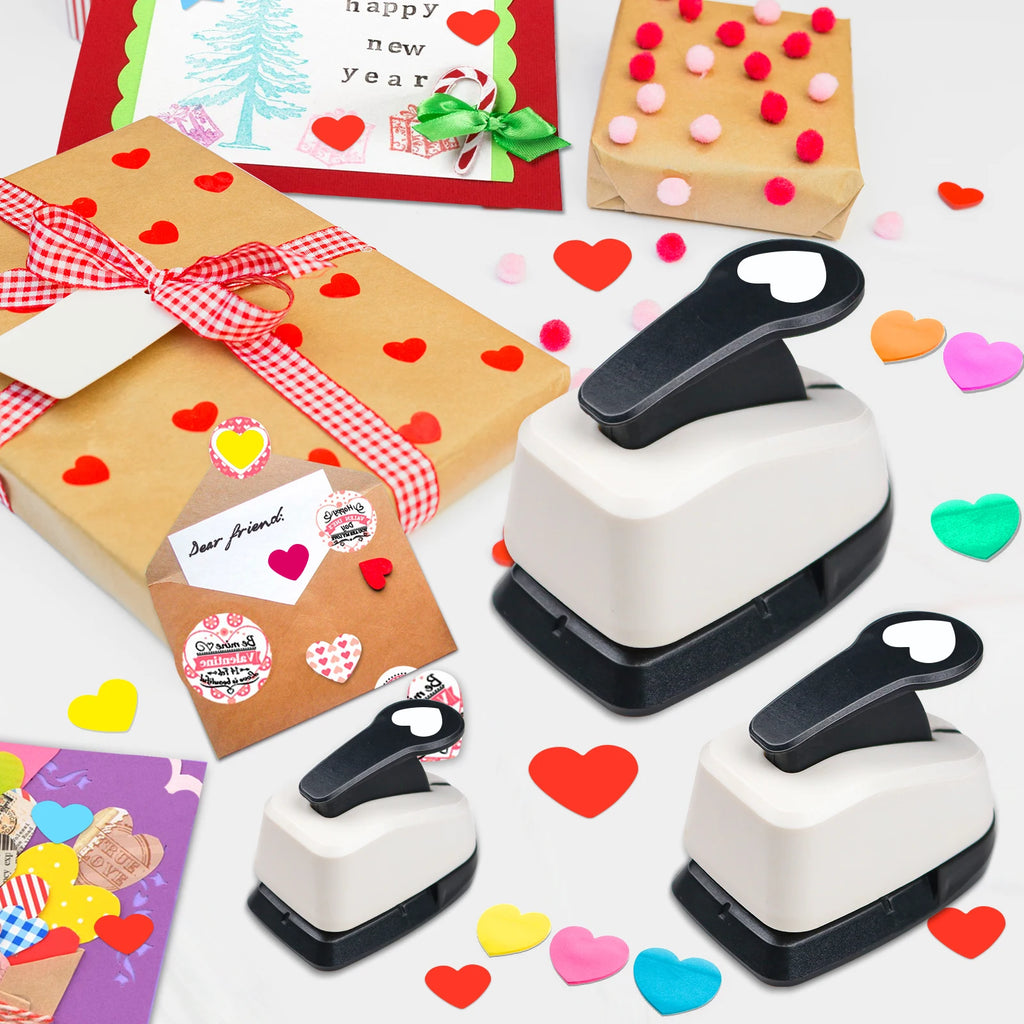 3pcs Paper cutter tool for crafts Hole Punchers 2 in 50mm 1 in 25mm 16mm 9mm Heart