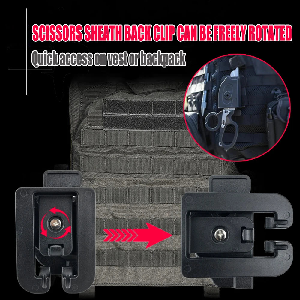 Multifunctional Scissors with Strap Cutter and Glass Breaker with Compatible Holster