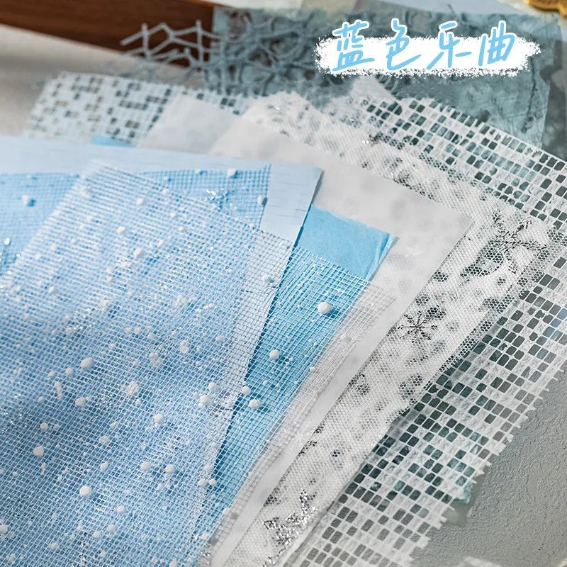 16Pcs Vintage Mixed Special Paper Gauze Scrapbooking Paper