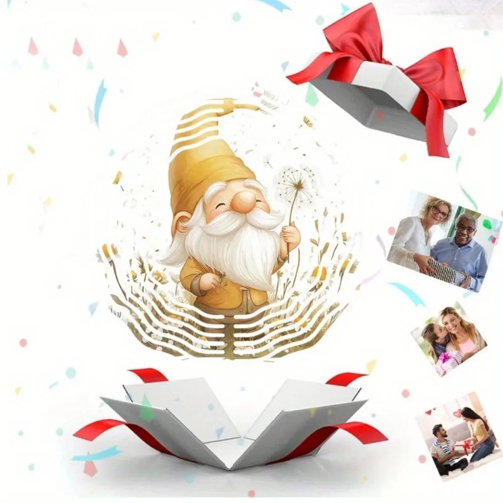 Wise Gnome and Dandelion Hanging Wind Chime - 3D Kinetic Wind Spinner Metal Art, Stylish Outdoor Decor for Garden, Balcony