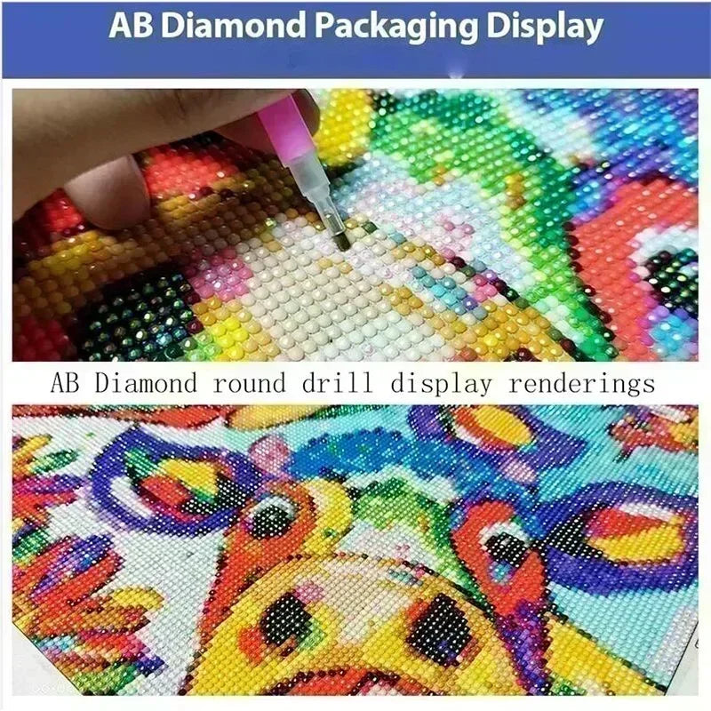 AB Diamond Painting Halloween Skull 5D Diamond Painting Set (Suitable for Beginners) DIY Mosaic Pumpkin Painting Decoration