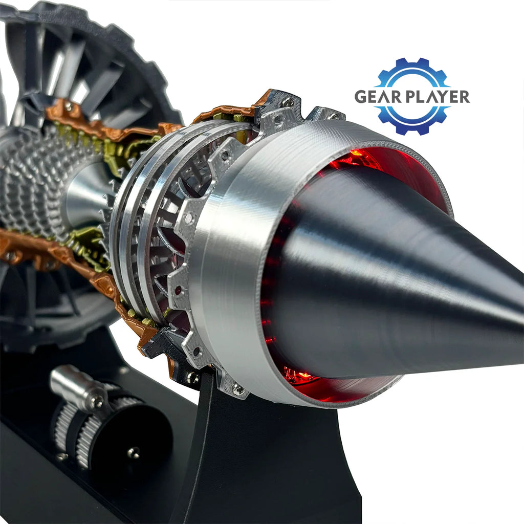 Turbojet Engine Model Kit Adjustable Speed Tail Flame Simulation