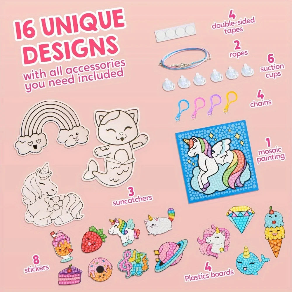 JOYFY 16 Projects Diamond Gem Painting Kit with 5D Gem