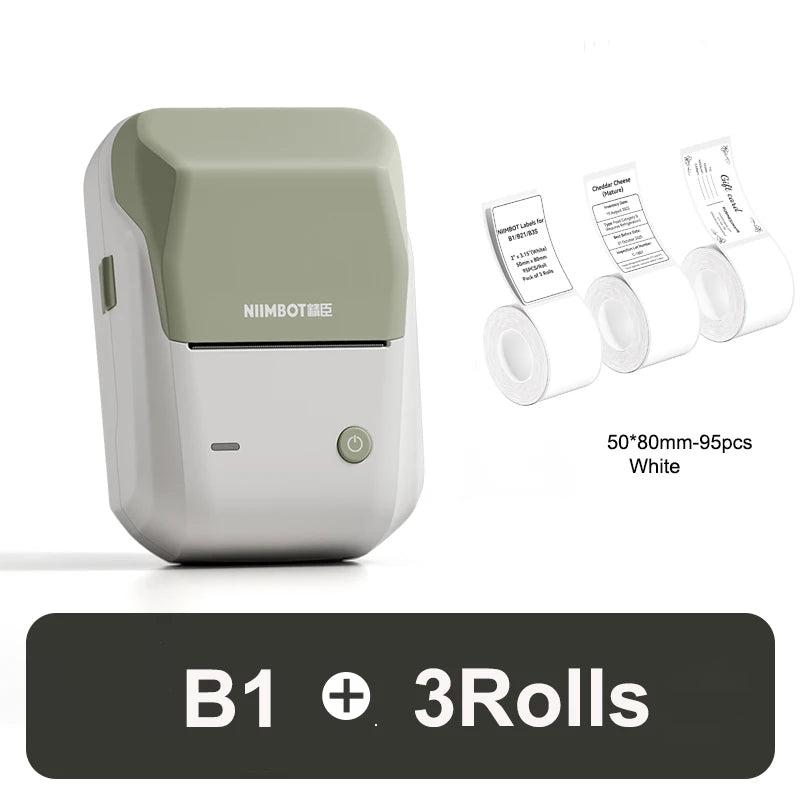 Niimbot B1 Label Maker Bluetooth Portable 2 inch Thermal Label Printer with Large Waterproof Tape for Small Business Office Home