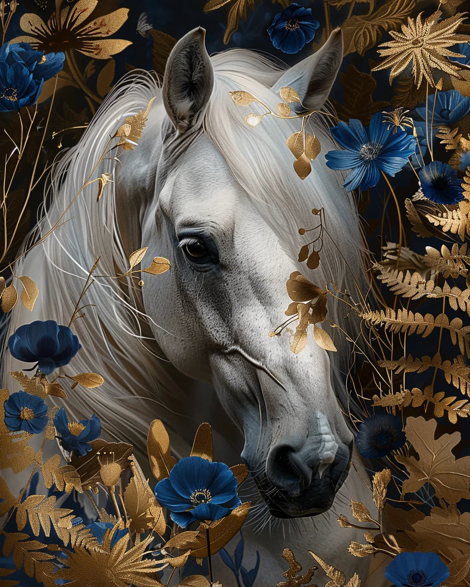 Painting By Numbers Galloping Horse Flower Animals Adult Acrylic Kit Seascape