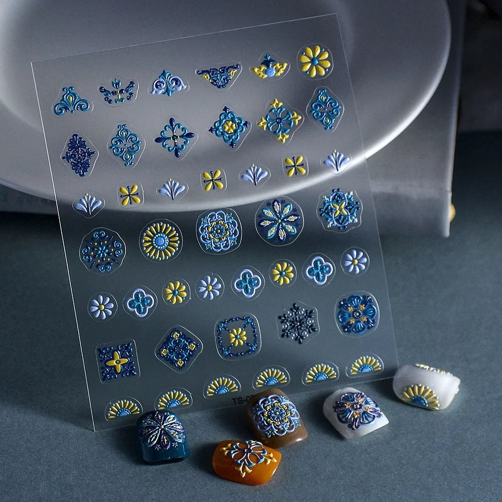 1PC 5D Bohemia Nail Sticker Decal Abstract Design