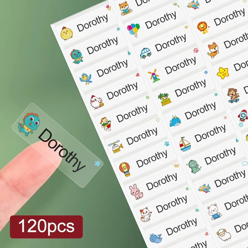 Custom Waterproof Transparent Personalized Multilingual Labels for (Hebrew/English/Spanish)