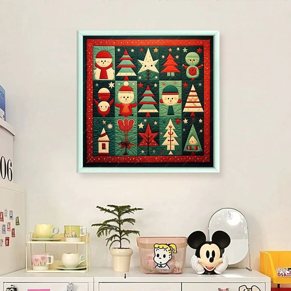 Xmas Printed Cross Stitch Kit 40x40cm  14CT Thread