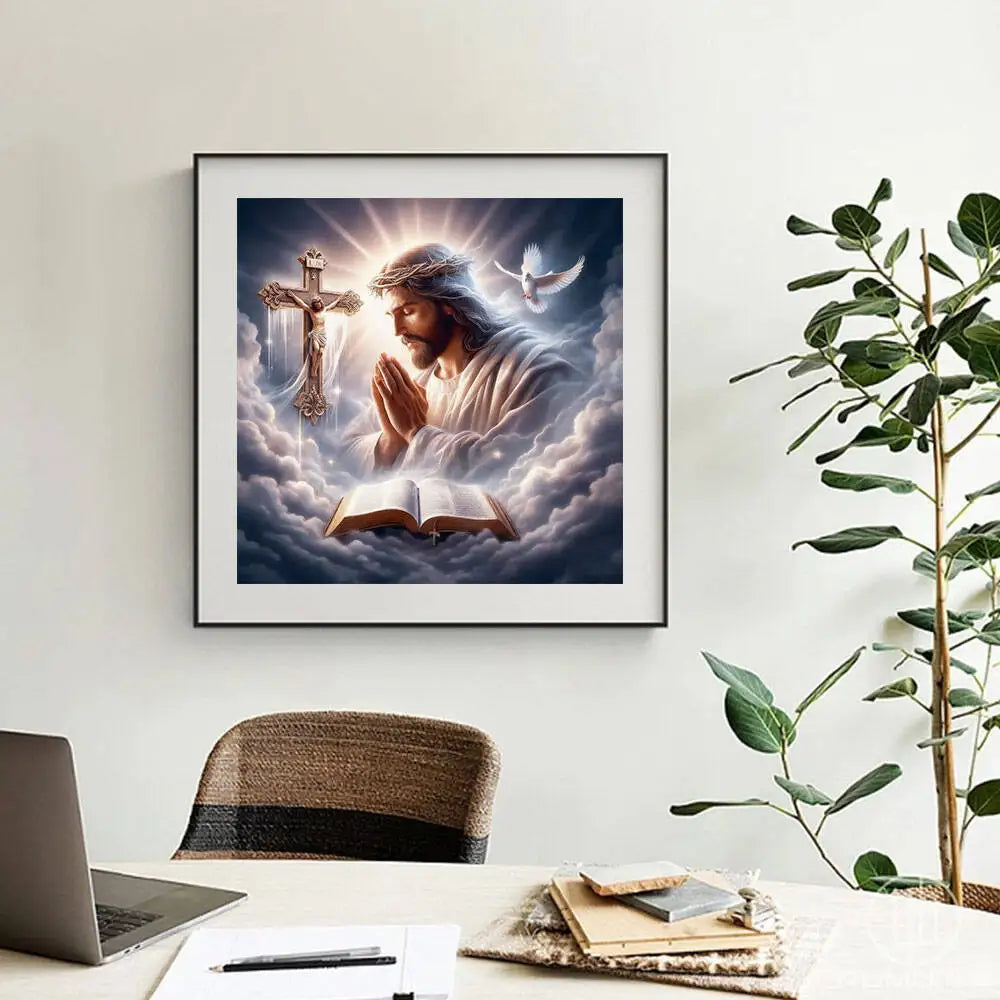 Jesus Christian Diamond Mosaic Portrait Religion Art round/square dots