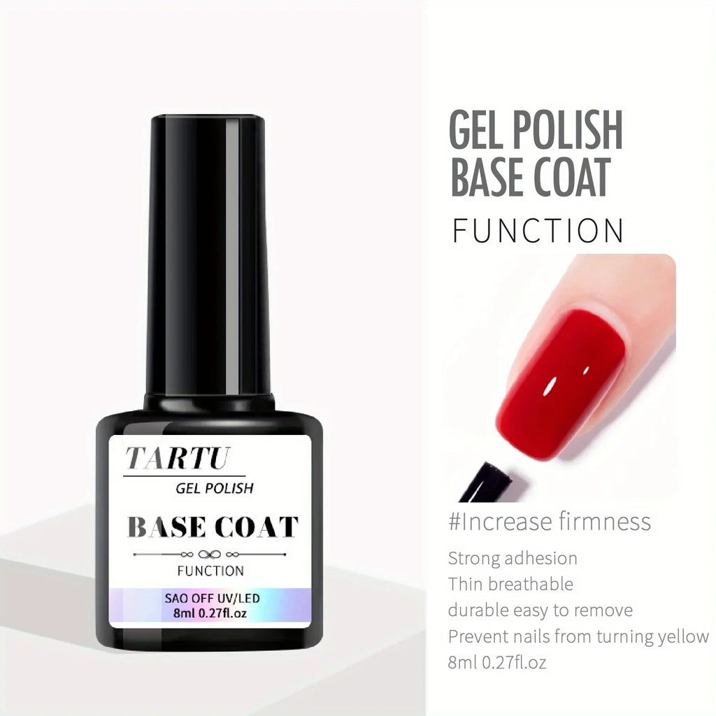 Functional Gel Nail Art Set with Base Coat and Diamond Top Coat,