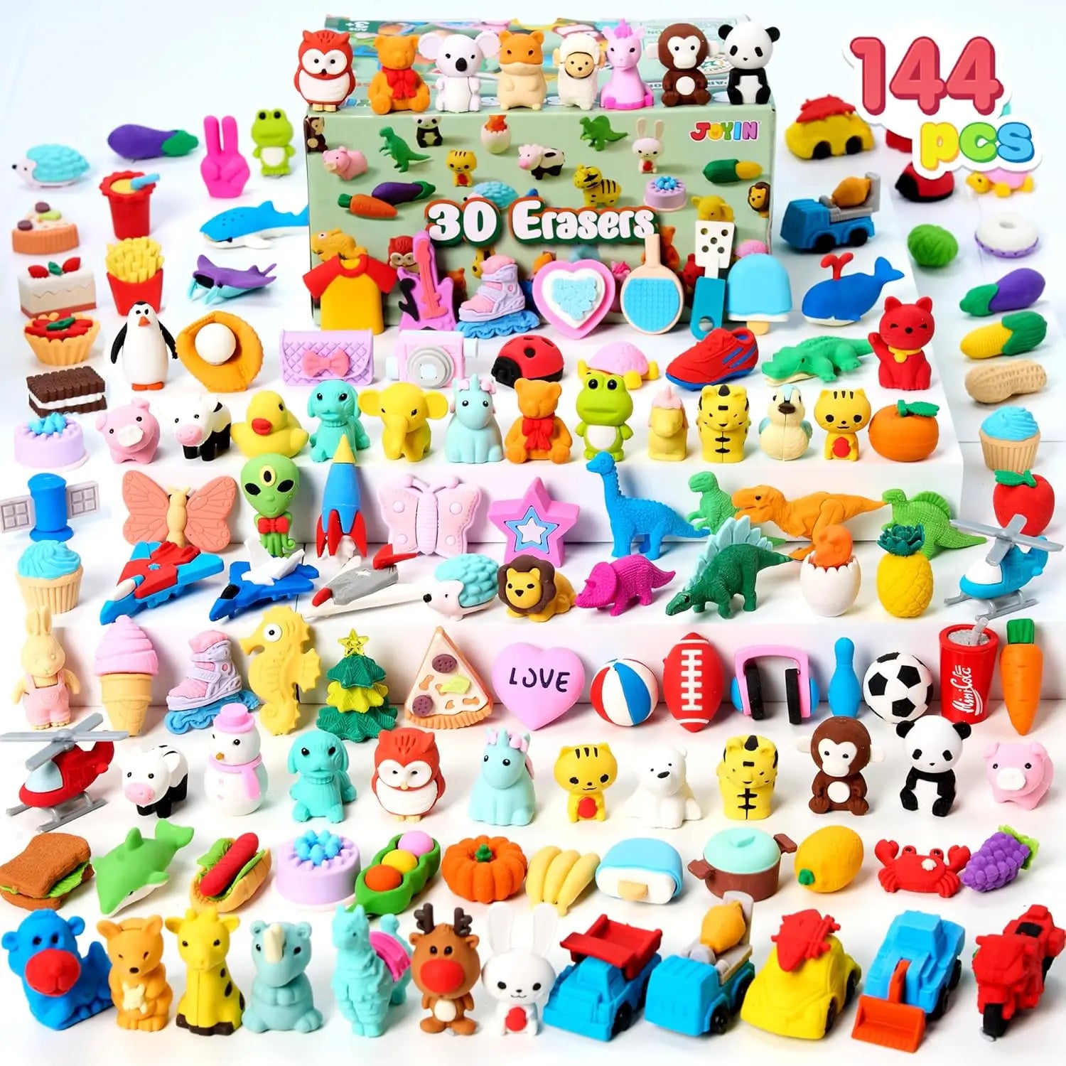 Joyfy 36 Pcs 3D Erasers Cute Erasers for Pencil