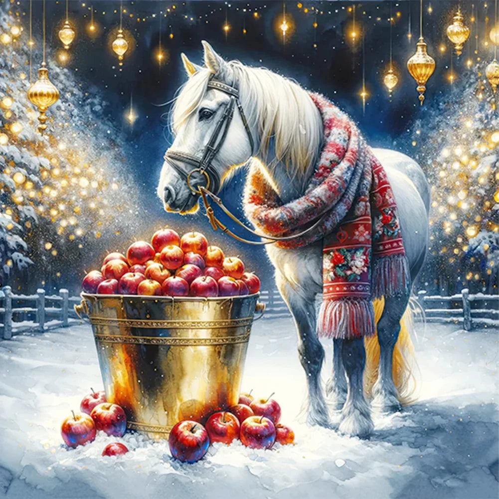 Huacan DIY Embroidery Santa Claus Complete Kit 5D Cross Stitch Landscape Snowman Winter Unique Christmas Gift Modern Home Decor