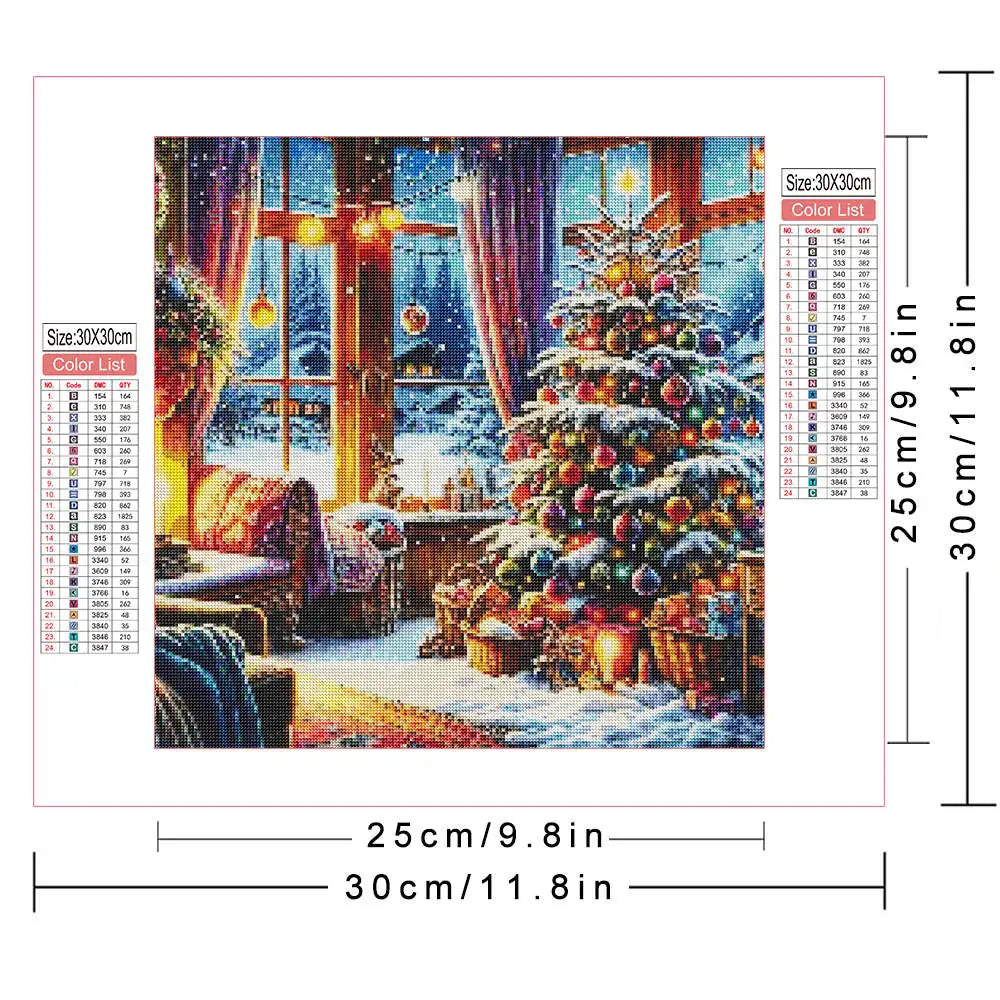 5D DIY Diamond Painting Christmas  Cozy Winter Scene Rhinestone