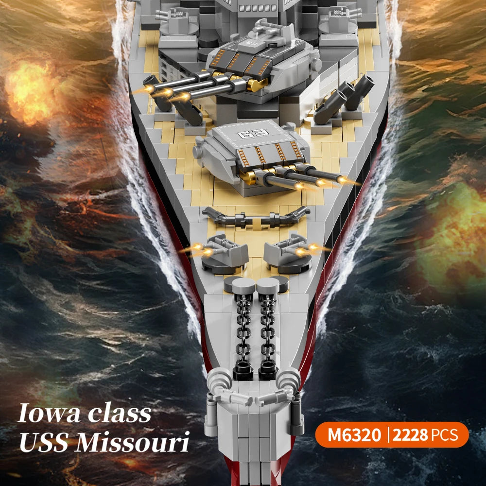 2228PCS USS Missouri battleship building block kit