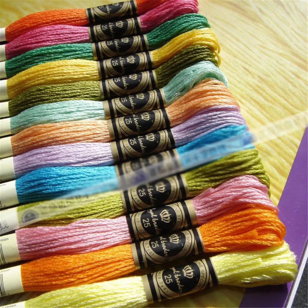 100% Cotton High Quality Cross stitch Floss Embroidery thread  Hand Knitting Sewing Weaving 8m 447 color