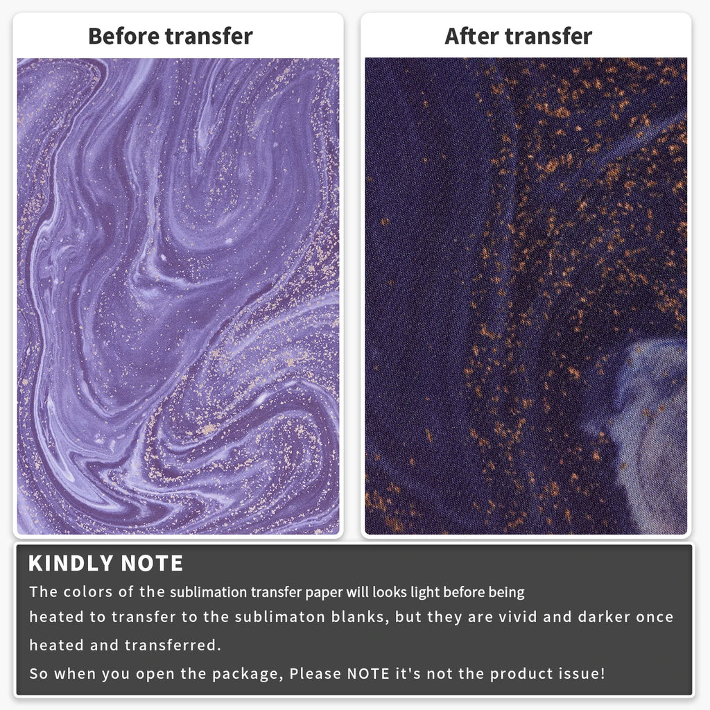 Transfer Vinyl Paper Ink 12x12" Watercolor Sublimation Transfer Paper for Coasters Mugs for Mugs Press Joy DIY