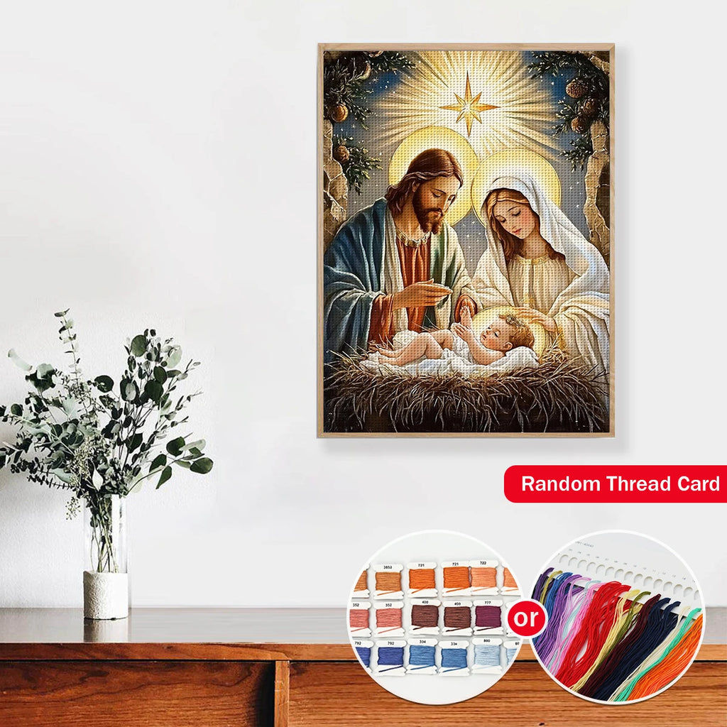 11.8x15.7-inch 11CT/14CT printed fabric cross stitch  gift set nativity