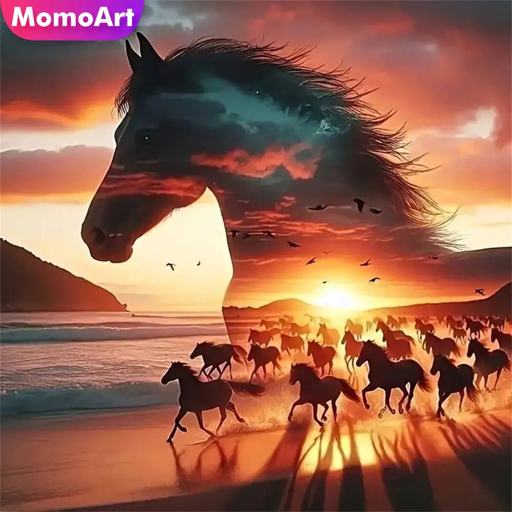 Momoart Diamond Mosaic Horse Animal  diamond dot art kit