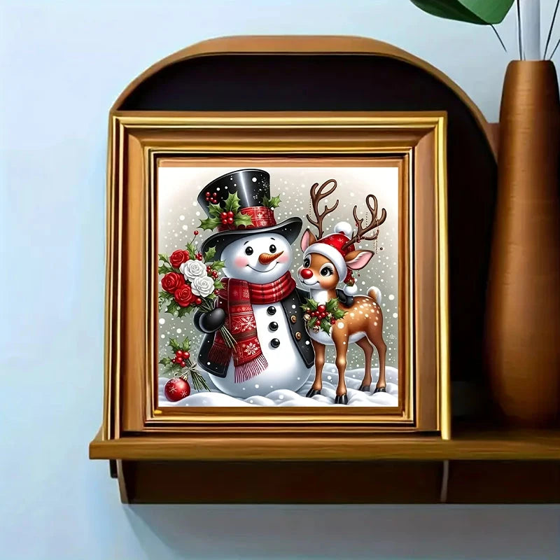 Christmas Snowdoll and Sika Deer Diamond Painting Set,