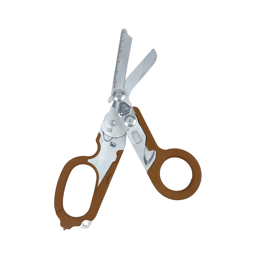 Multifunctional Scissors with Strap Cutter and Glass Breaker with Compatible Holster