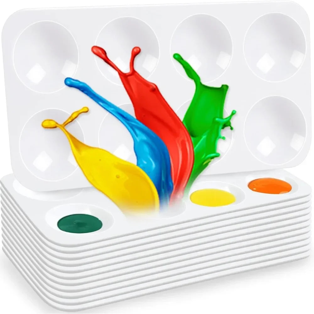 kids paint tray palette, white