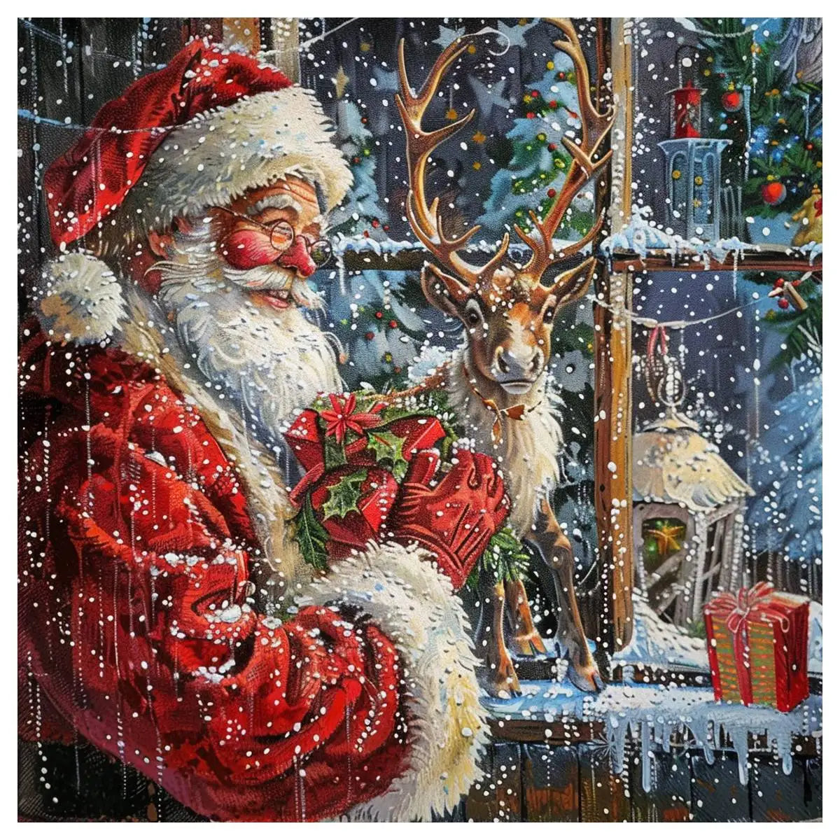 Santa Claus 40X40CM/15.74inch cross stitch Kit 11CT/14CT E