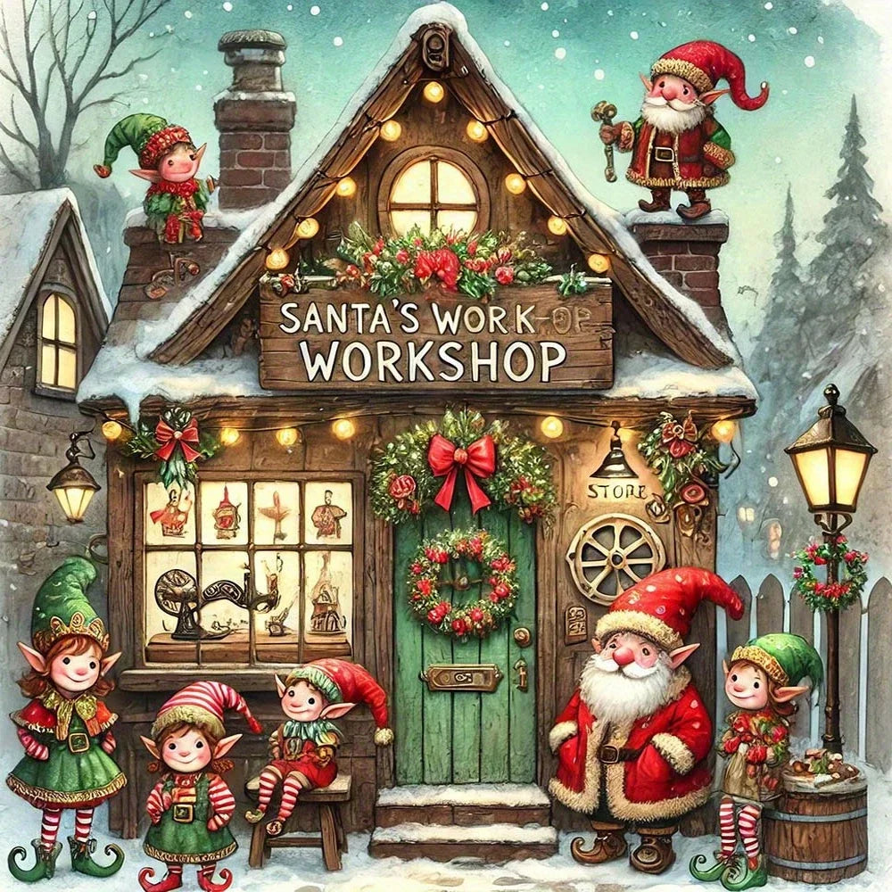 5D DIY Diamond Painting Christmas  Cozy Winter Scene Rhinestone